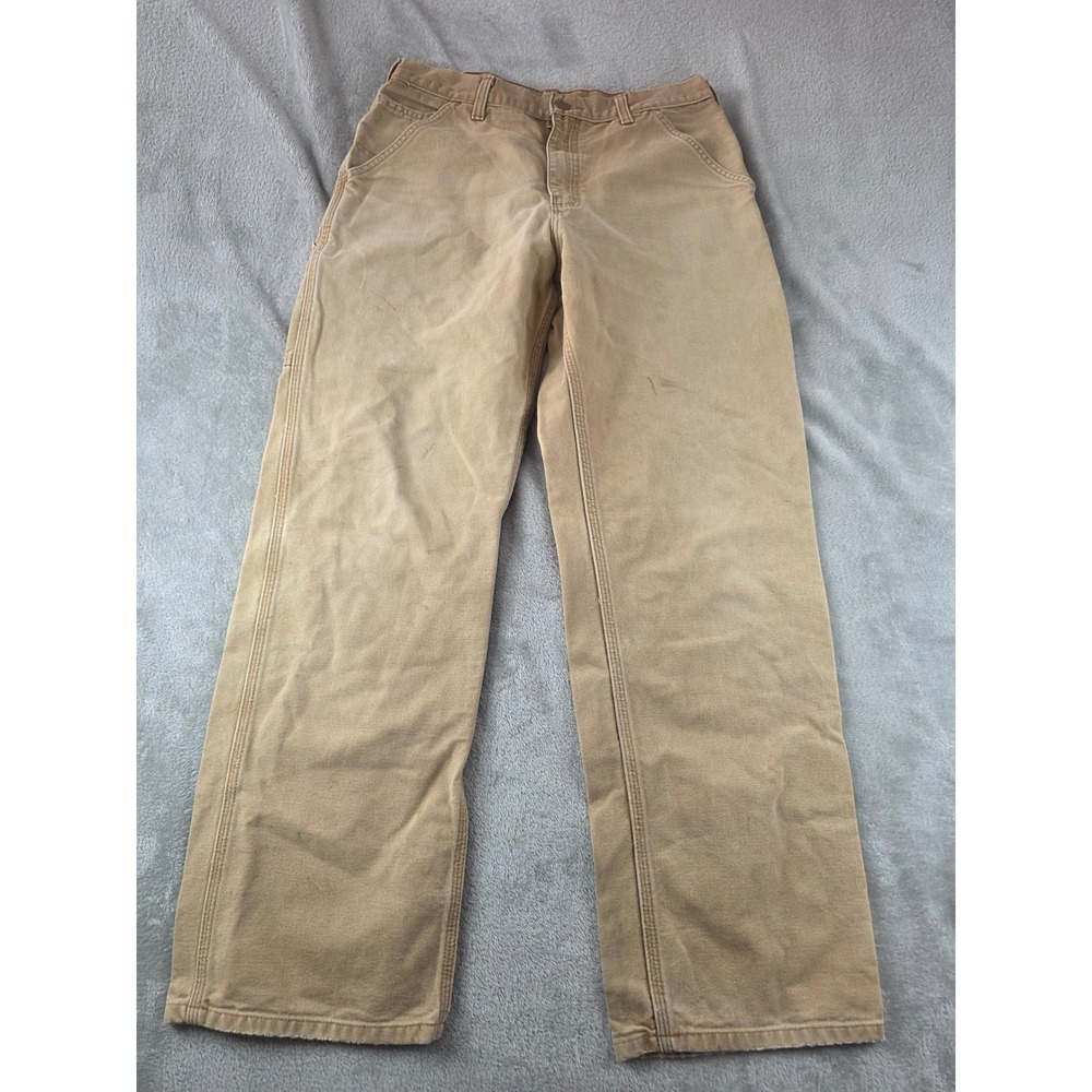 Carhartt B11 BRN Dungaree Work Pants Mens 32x32 Brown Canvas Carpenter